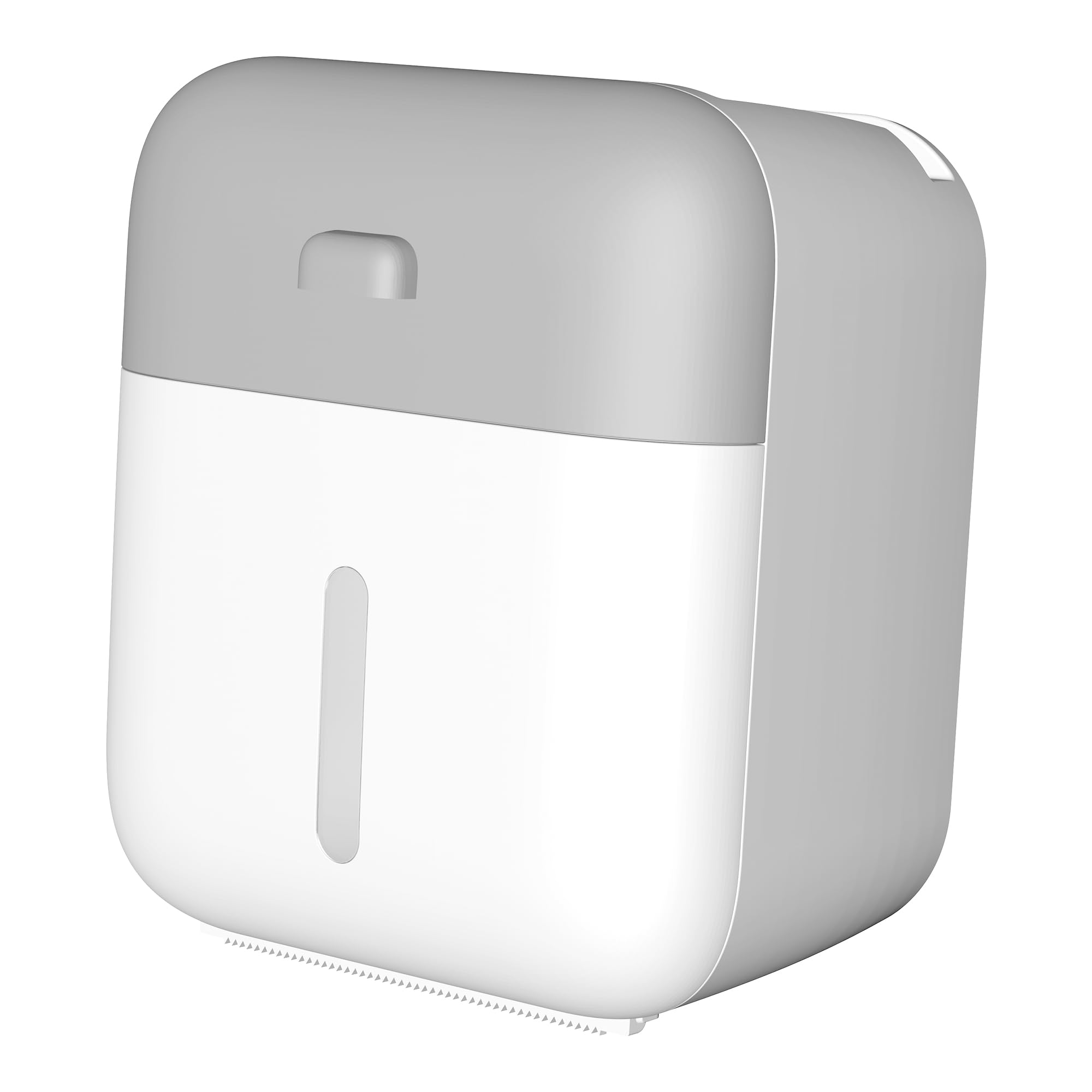 Cetomo Plastic Toilet Paper Holder, Wall Mounte Tissue Dispenser with Black Drawer and Top Storage Groove, One-Touch Opening and Closing Multifunction Waterproof No Drilling White