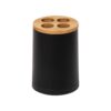 Maison Sucasa Toothbrush Holder for Bathroom, Countertop, Bathroom Accessory, Plastic and Rayon from Bamboo, Black