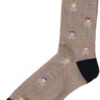 ROCKPORT MEN'S SKULL PRINT PIN DOT DRESS SOCKS ONE SIZE (BEIGE)